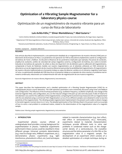 Optimization of a Vibrating Sample Magnetometer for a laboratory physics course