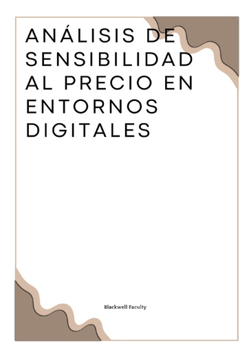 ANÁLISIS DE SENSIBILIDAD AL PRECIO EN ENTORNOS DIGITALES