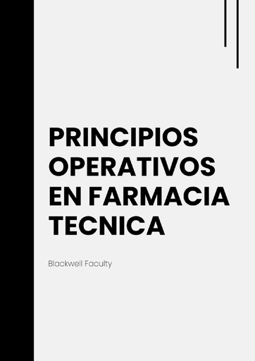 PRINCIPIOS OPERATIVOS EN FARMACIA TECNICA