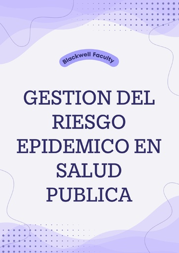 GESTION DEL RIESGO EPIDEMICO EN SALUD PUBLICA