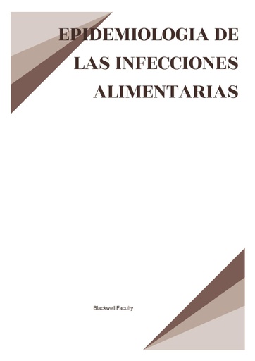 EPIDEMIOLOGIA DE LAS INFECCIONES ALIMENTARIAS