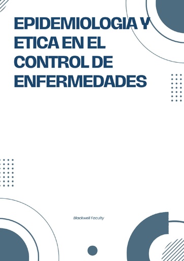 EPIDEMIOLOGIA Y ETICA EN EL CONTROL DE ENFERMEDADES