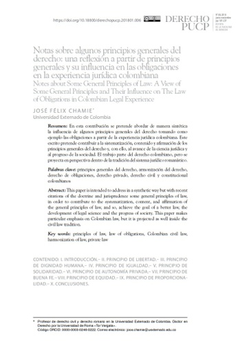 Notas sobre algunos principios generales del derecho