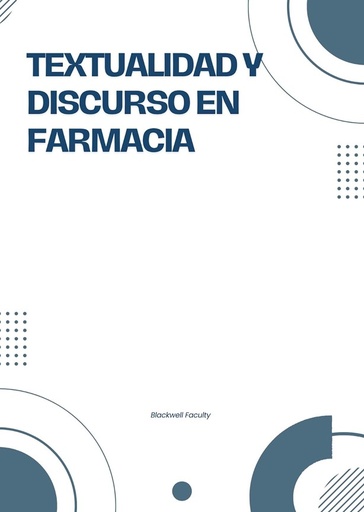 TEXTUALIDAD Y DISCURSO EN FARMACIA