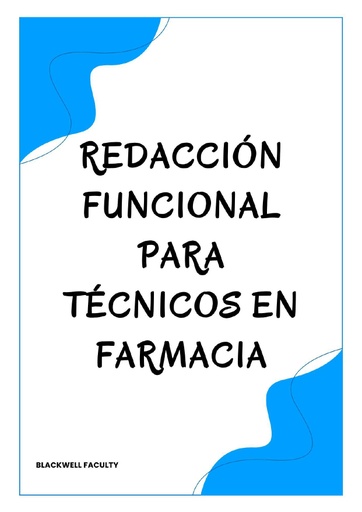 REDACCIÓN FUNCIONAL PARA TÉCNICOS EN FARMACIA