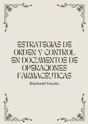 ESTRATEGIAS DE ORDEN Y CONTROL EN DOCUMENTOS DE OPERACIONES FARMACÉUTICAS