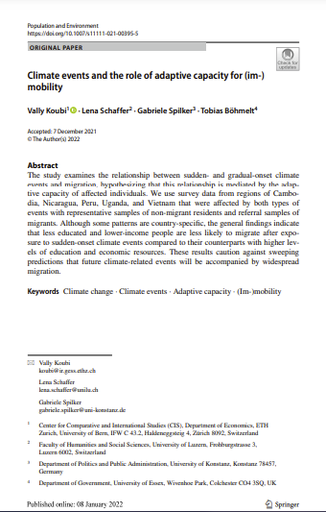 Climate events and the role of adaptive capacity for (im-)mobility