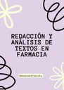 REDACCIÓN Y ANÁLISIS DE TEXTOS EN FARMACIA