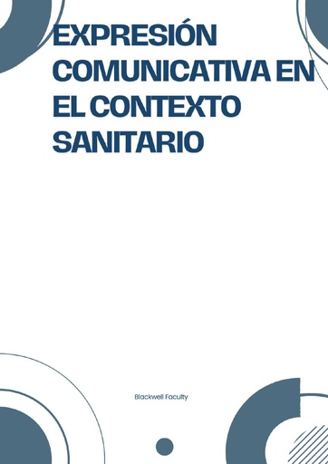 EXPRESIÓN COMUNICATIVA EN EL CONTEXTO SANITARIO