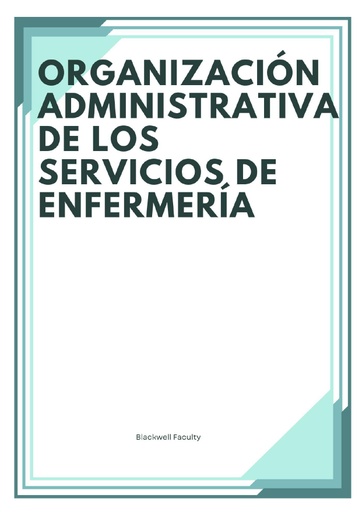 ORGANIZACIÓN ADMINISTRATIVA DE LOS SERVICIOS DE ENFERMERÍA
