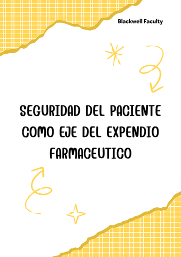 SEGURIDAD DEL PACIENTE COMO EJE DEL EXPENDIO FARMACEUTICO