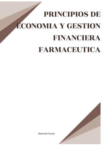 PRINCIPIOS DE ECONOMIA Y GESTION FINANCIERA FARMACEUTICA