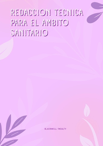 REDACCION TECNICA PARA EL AMBITO SANITARIO