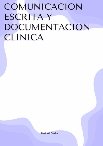 COMUNICACION ESCRITA Y DOCUMENTACION CLINICA