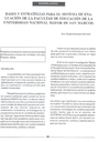 Bases y estrategias para el sistema de evaluación de la Facultad de Educación de la UNMSM