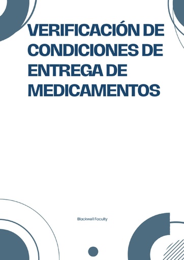 VERIFICACIÓN DE CONDICIONES DE ENTREGA DE MEDICAMENTOS