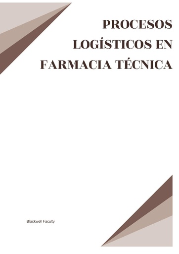 PROCESOS LOGÍSTICOS EN FARMACIA TÉCNICA
