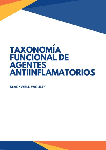 TAXONOMÍA FUNCIONAL DE AGENTES ANTIINFLAMATORIOS