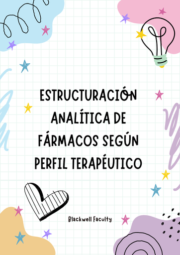 ESTRUCTURACIÓN ANALÍTICA DE FÁRMACOS SEGÚN PERFIL TERAPÉUTICO