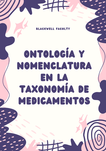 ONTOLOGÍA Y NOMENCLATURA EN LA TAXONOMÍA DE MEDICAMENTOS