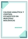 CALIDAD ANALÍTICA Y CONTROL ESTADÍSTICO EN MUESTRAS BIOLÓGICAS