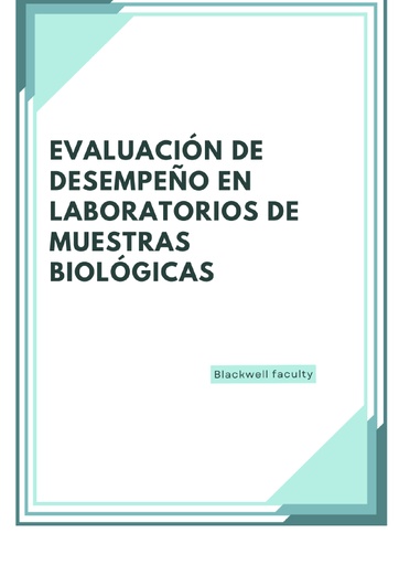 EVALUACIÓN DE DESEMPEÑO EN LABORATORIOS DE MUESTRAS BIOLÓGICAS