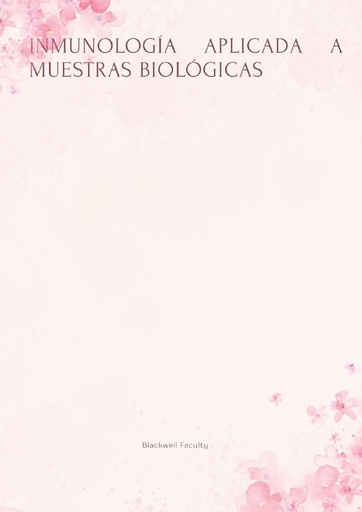 INMUNOLOGÍA APLICADA A MUESTRAS BIOLÓGICAS