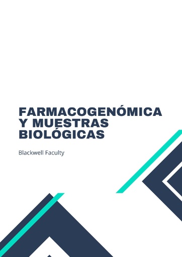FARMACOGENÓMICA Y MUESTRAS BIOLÓGICAS