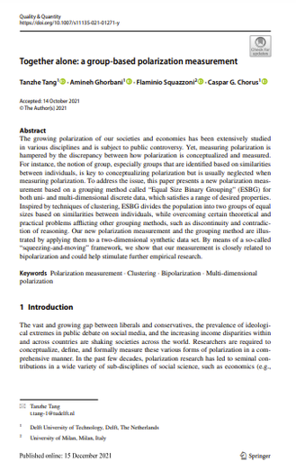 Together alone: a group-based polarization measurement