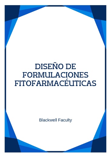 DISEÑO DE FORMULACIONES FITOFARMACÉUTICAS