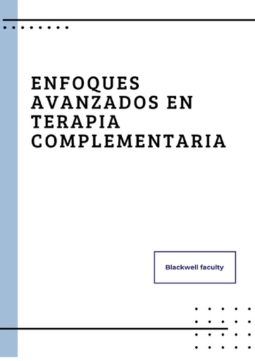 ENFOQUES AVANZADOS EN TERAPIA COMPLEMENTARIA