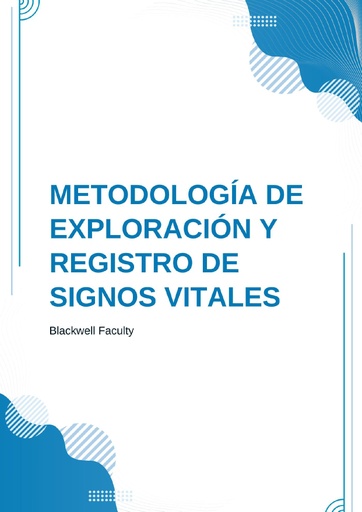 METODOLOGÍA DE EXPLORACIÓN Y REGISTRO DE SIGNOS VITALES
