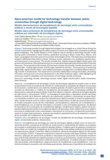 Modelo iberoamericano de transferencia de tecnología entre universidades públicas a través de tecnologías digitales