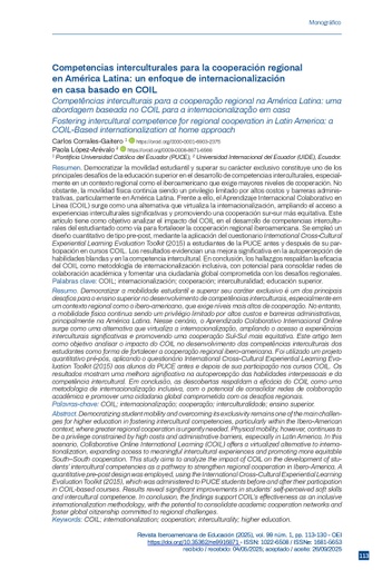 Competencias interculturales para la cooperación regional en América Latina: un enfoque de internacionalización en casa basado en COIL