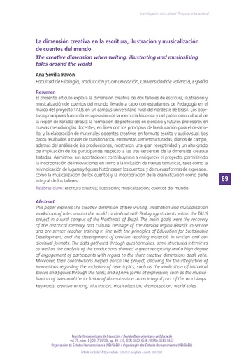 La dimensión creativa en la escritura, ilustración y musicalización de cuentos del mundo