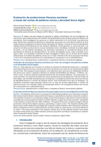 Evaluación de producciones literarias escolares a través del conteo de palabras únicas y densidad léxica digital