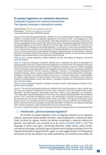 El paisaje lingüístico en contextos educativos