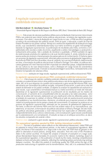La regulación supranacional operada por PISA: construyendo credibilidad internacional