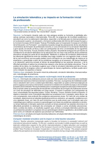 La simulación telemática y su impacto en la formación inicial de profesorado