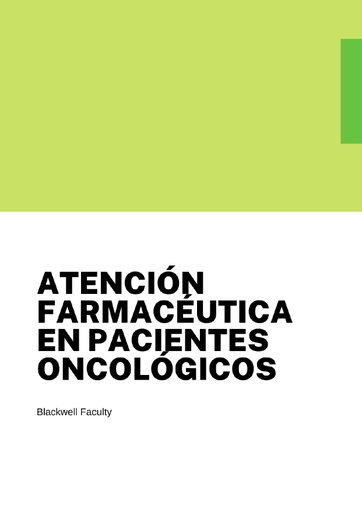 ATENCIÓN FARMACÉUTICA EN PACIENTES ONCOLÓGICOS