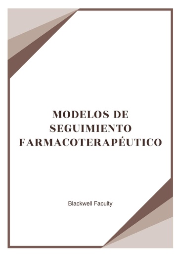 MODELOS DE SEGUIMIENTO FARMACOTERAPÉUTICO