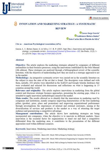 Innovation and marketing strategy: a systematic review