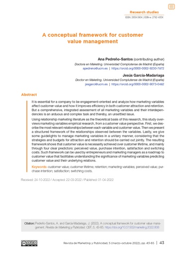Marco conceptual para la gestión del valor del cliente