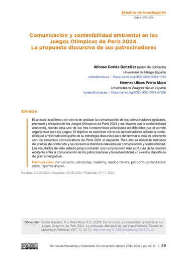 Comunicación y sostenibilidad ambiental en los Juegos Olímpicos de París 2024. La propuesta discursiva de sus patrocinadores