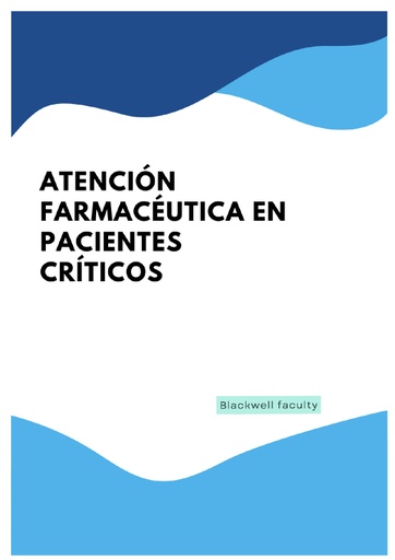 ATENCIÓN FARMACÉUTICA EN PACIENTES CRÍTICOS