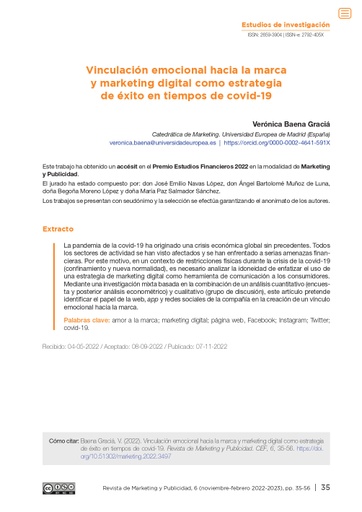 Vinculación emocional hacia la marca y marketing digital como estrategia de éxito en tiempos de covid-19