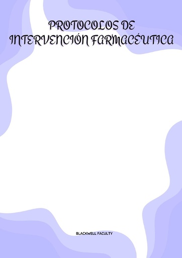 PROTOCOLOS DE INTERVENCIÓN FARMACÉUTICA