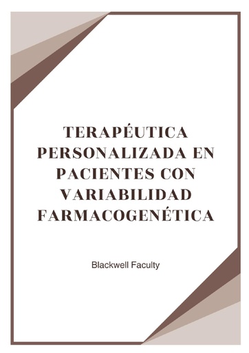 TERAPÉUTICA PERSONALIZADA EN PACIENTES CON VARIABILIDAD FARMACOGENÉTICA