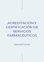 ACREDITACIÓN Y CERTIFICACIÓN DE SERVICIOS FARMACÉUTICOS
