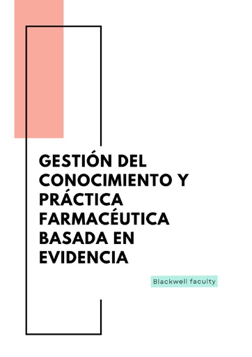 GESTIÓN DEL CONOCIMIENTO Y PRÁCTICA FARMACÉUTICA BASADA EN EVIDENCIA